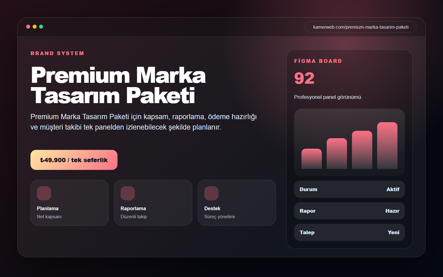 Premium Marka Tasarım Paketi demo site ekran görüntüsü