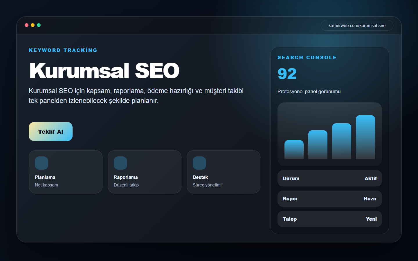 Kurumsal SEO demo website screenshot