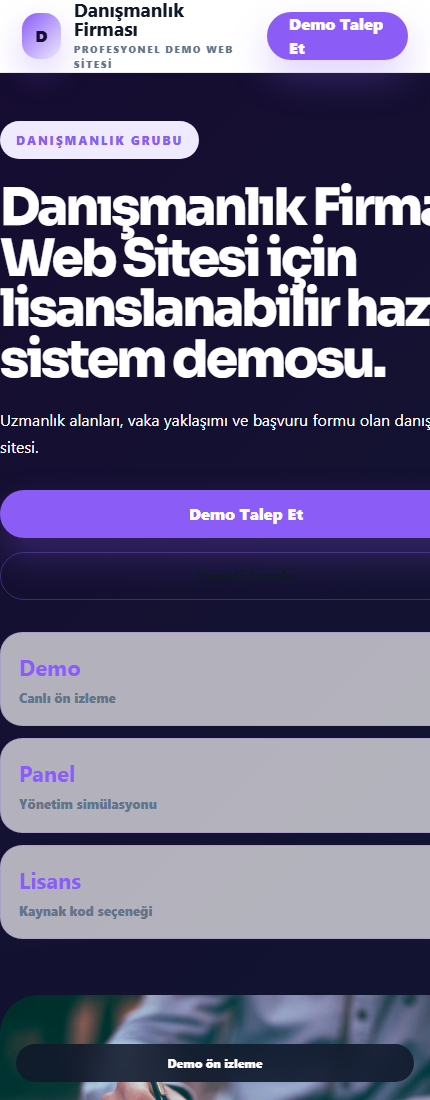 Danışmanlık Firması Web Sitesi mobil demo screenshot
