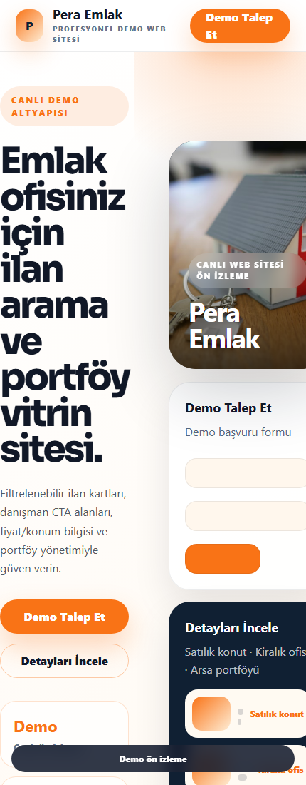 Emlak Ofisi Web Sitesi mobil demo screenshot