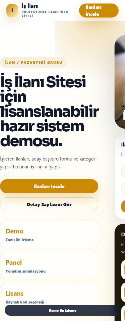 İş İlanı Sitesi mobil demo screenshot