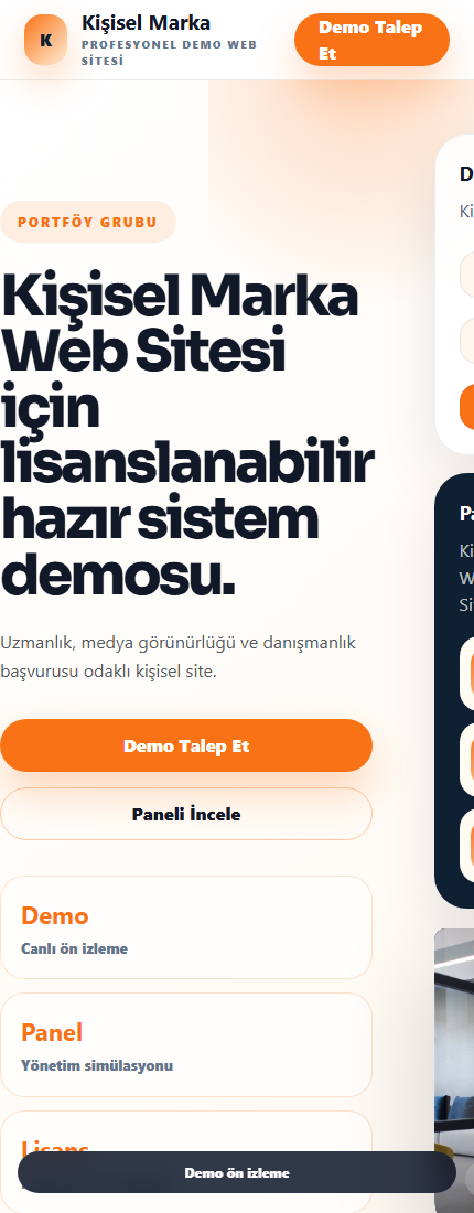 Kişisel Marka Web Sitesi mobil demo screenshot