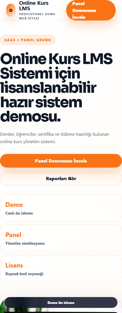 Online Kurs LMS Sistemi mobil demo screenshot