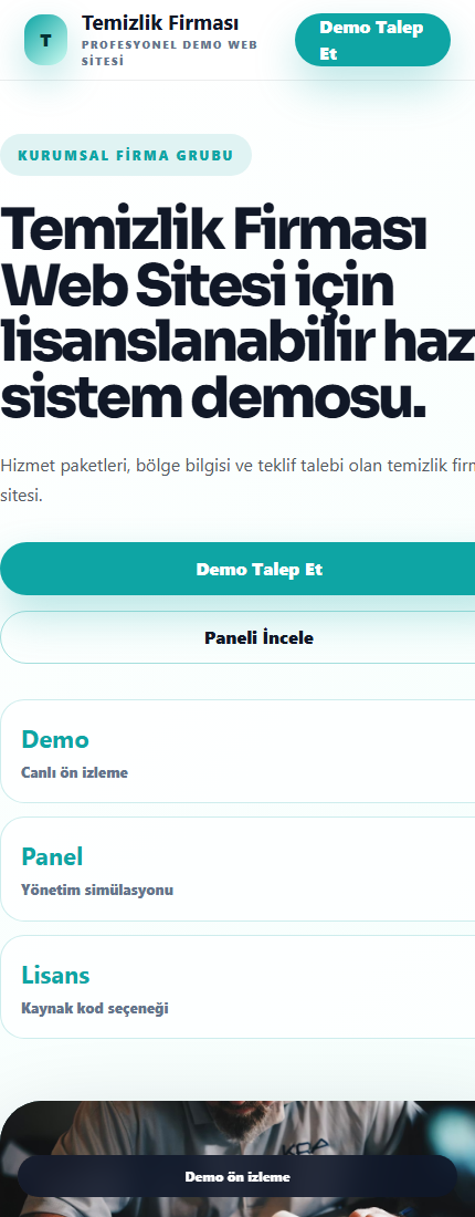 Temizlik Firması Web Sitesi mobil demo screenshot