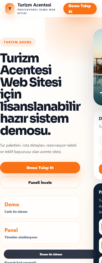 Turizm Acentesi Web Sitesi mobil demo screenshot