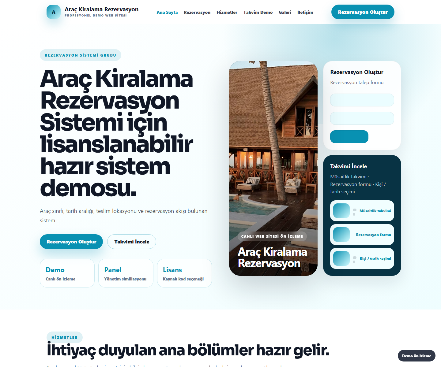 Araç Kiralama Rezervasyon Sistemi ödeme ürün özeti görseli