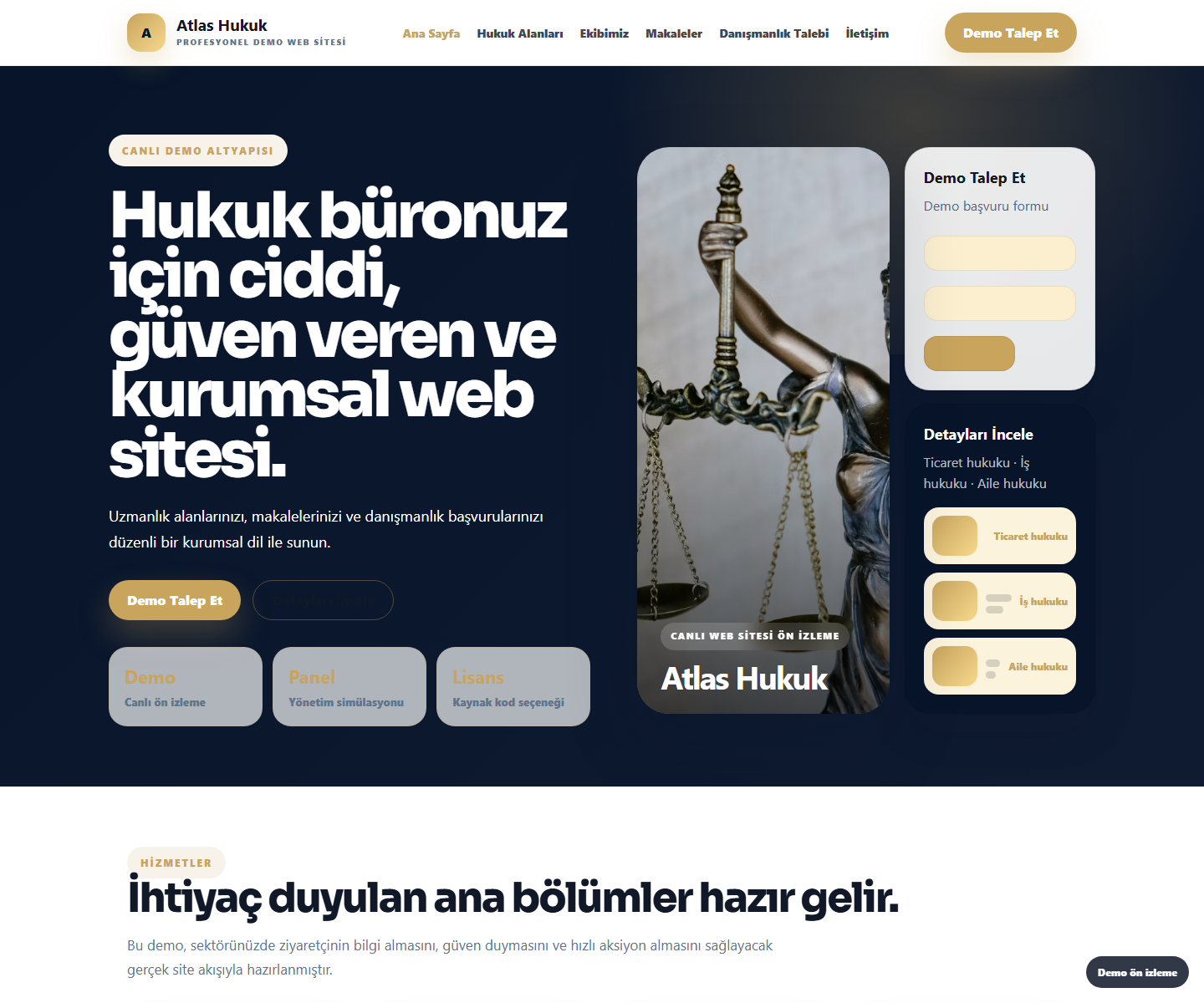 Avukat Web Sitesi büyük web sitesi ön izleme görseli