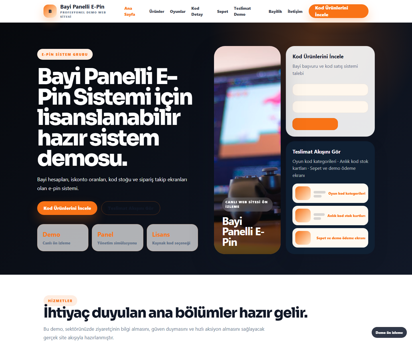 Bayi Panelli E-Pin Sistemi ödeme ürün özeti görseli