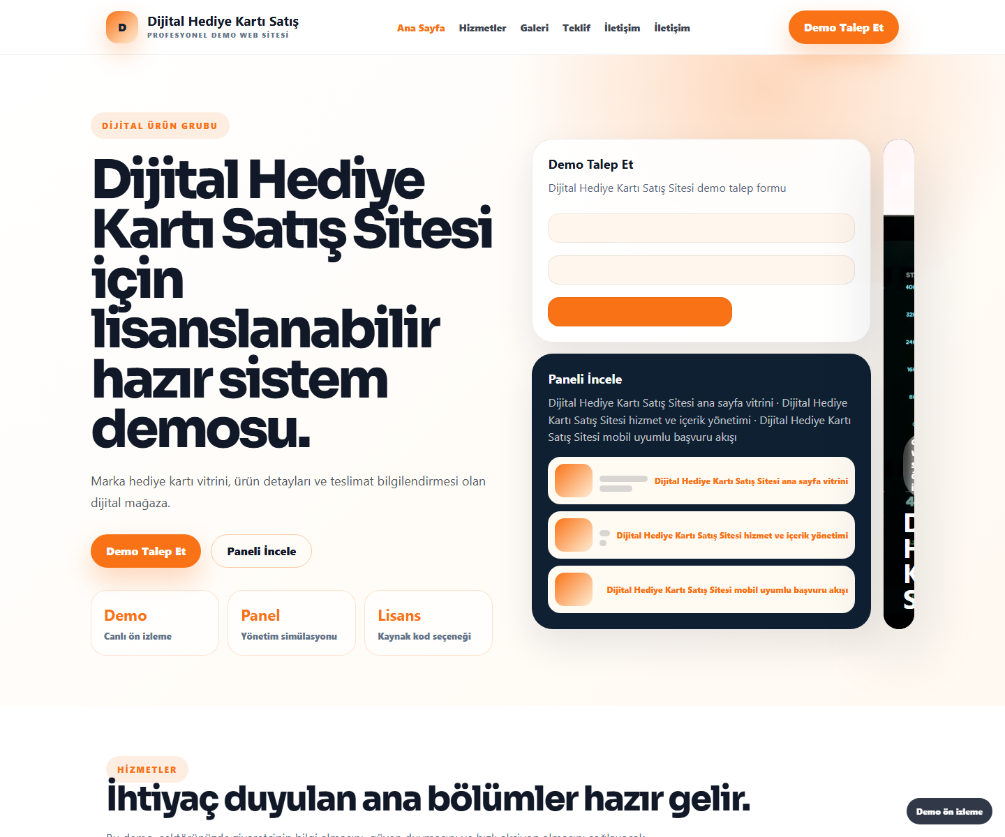 Dijital Hediye Kartı Satış Sitesi ödeme ürün özeti görseli