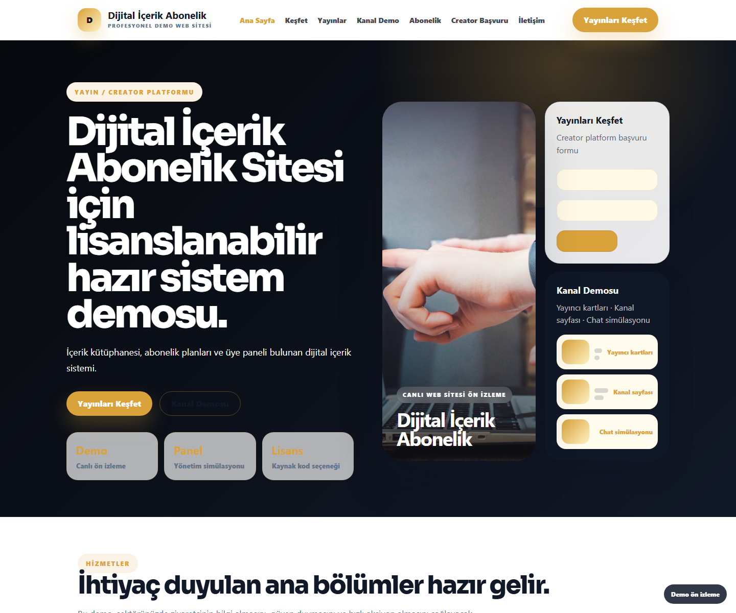 Dijital İçerik Abonelik Sitesi ödeme ürün özeti görseli
