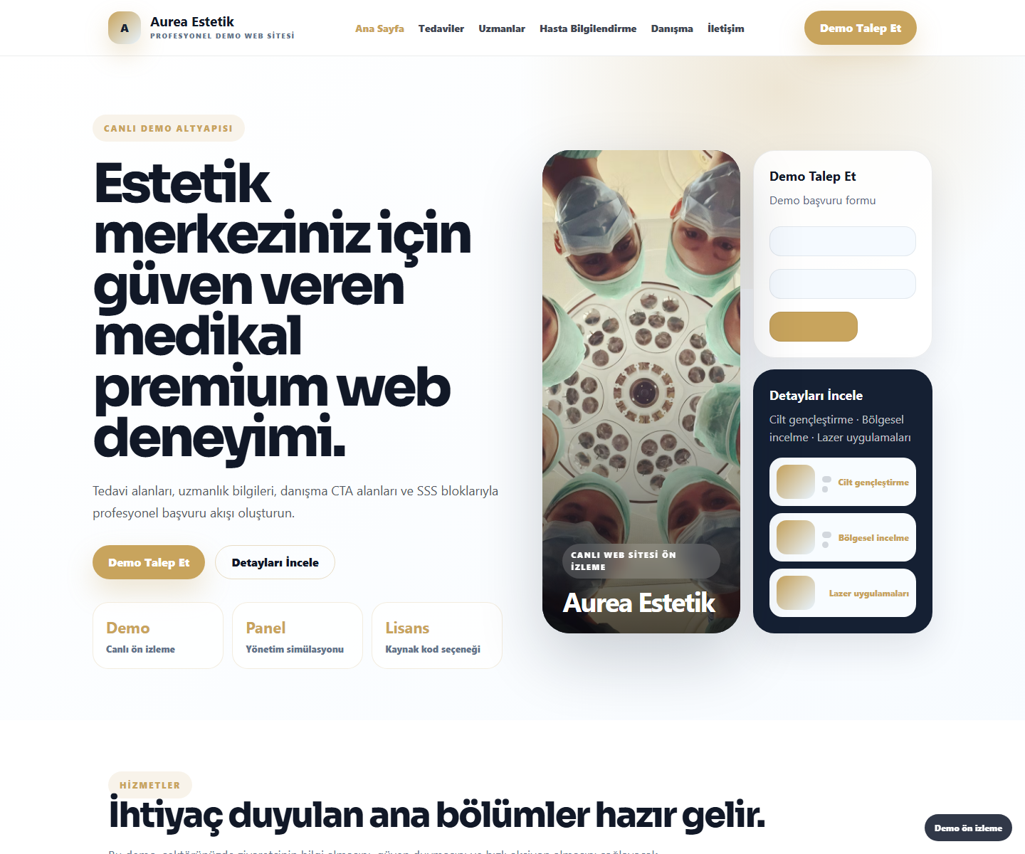 Estetik Merkezi Web Sitesi büyük web sitesi ön izleme görseli