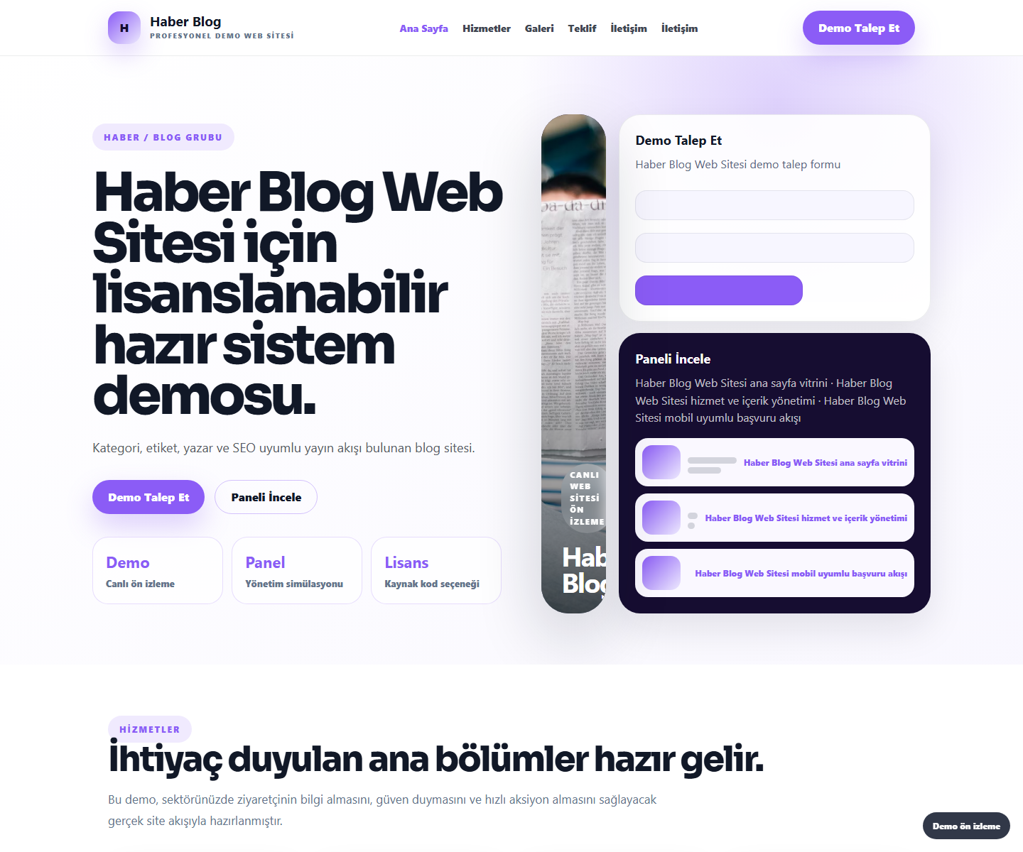 Haber Blog Web Sitesi büyük web sitesi ön izleme görseli