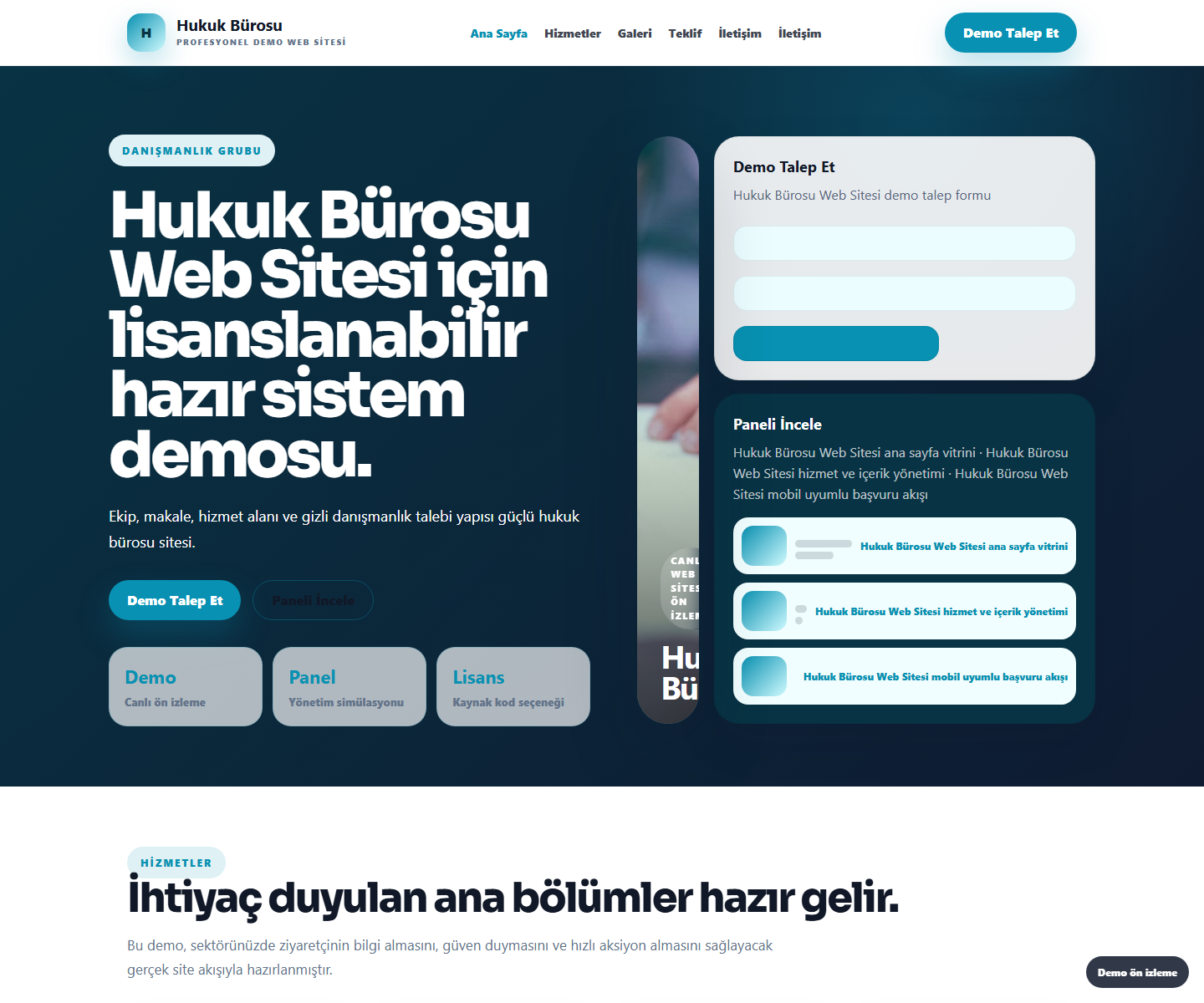 Hukuk Bürosu Web Sitesi büyük web sitesi ön izleme görseli