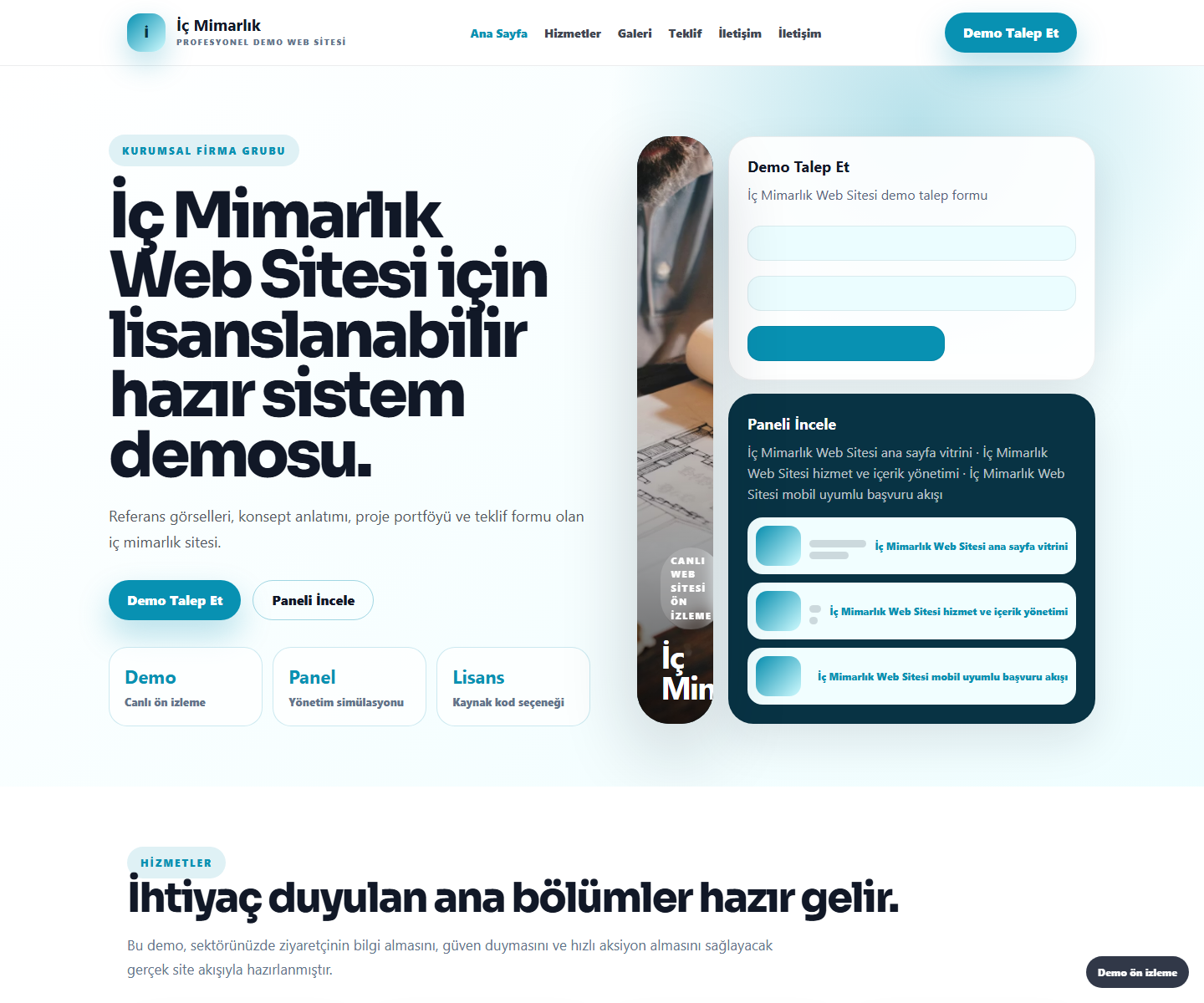 İç Mimarlık Web Sitesi ödeme ürün özeti görseli