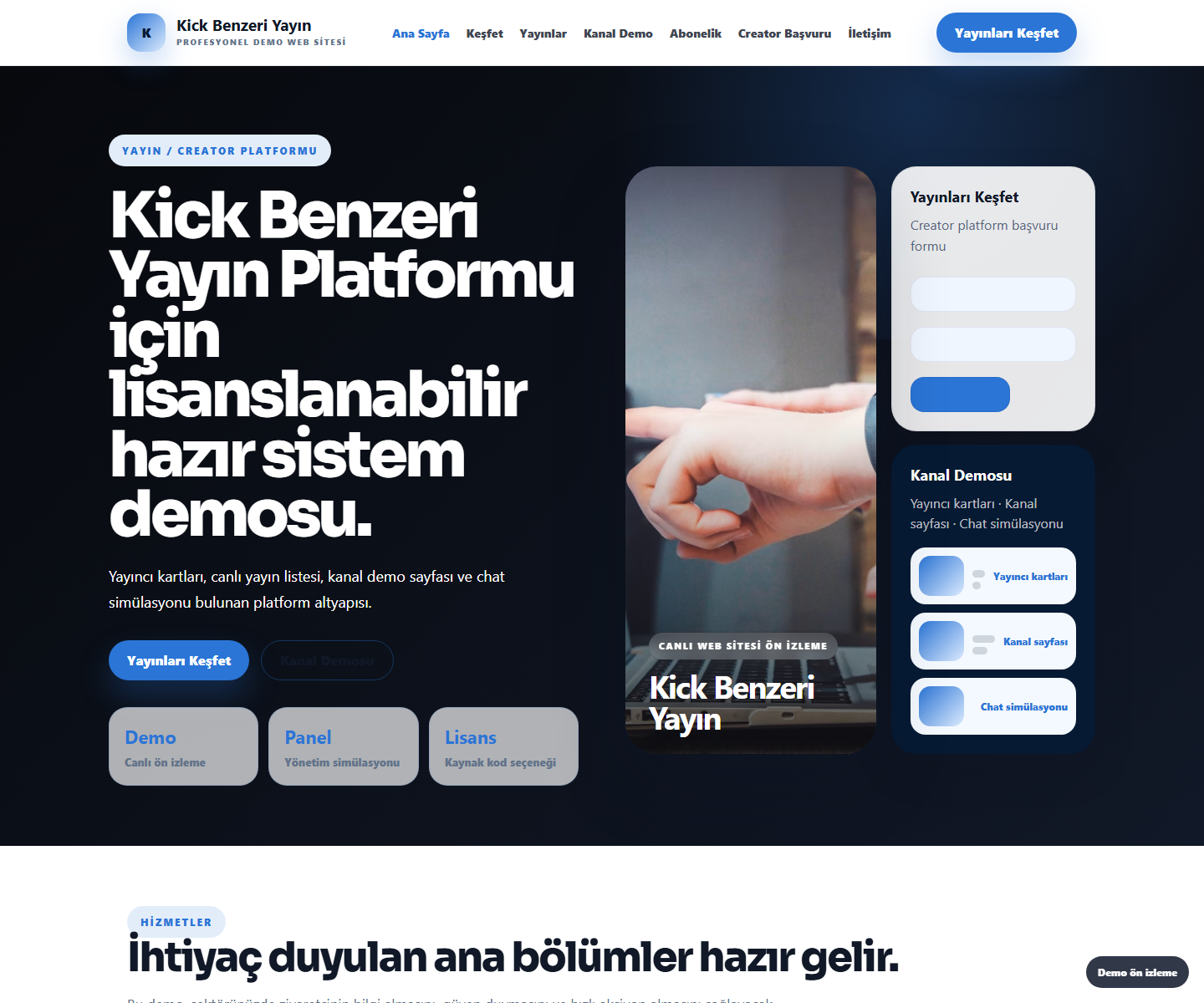 Kick Benzeri Yayın Platformu ödeme ürün özeti görseli