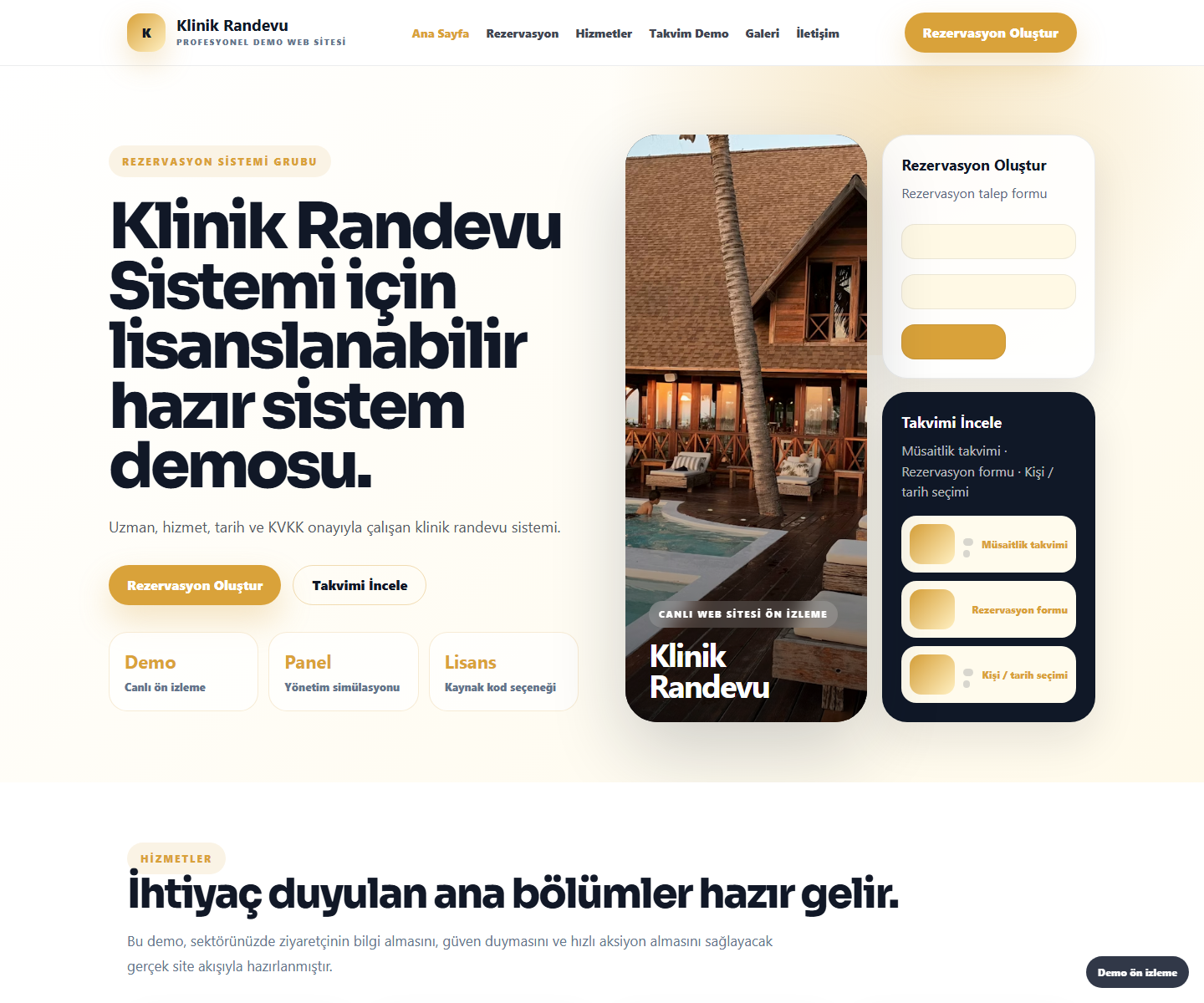 Klinik Randevu Sistemi ödeme ürün özeti görseli