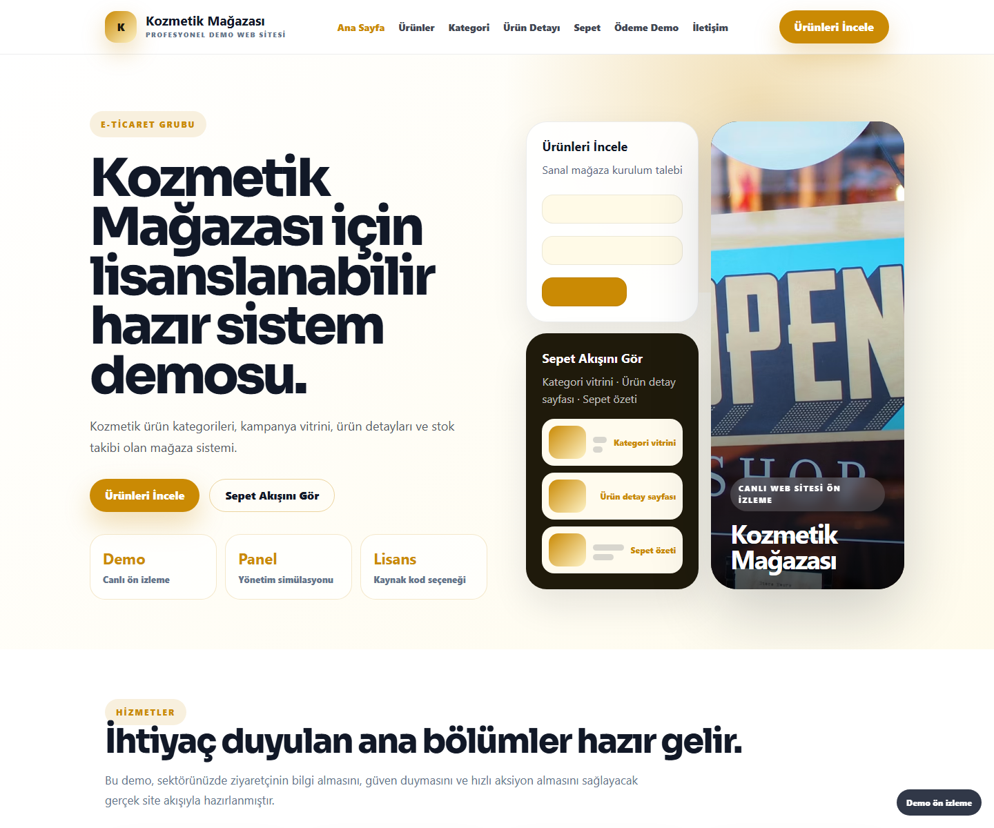 Kozmetik Mağazası ödeme ürün özeti görseli