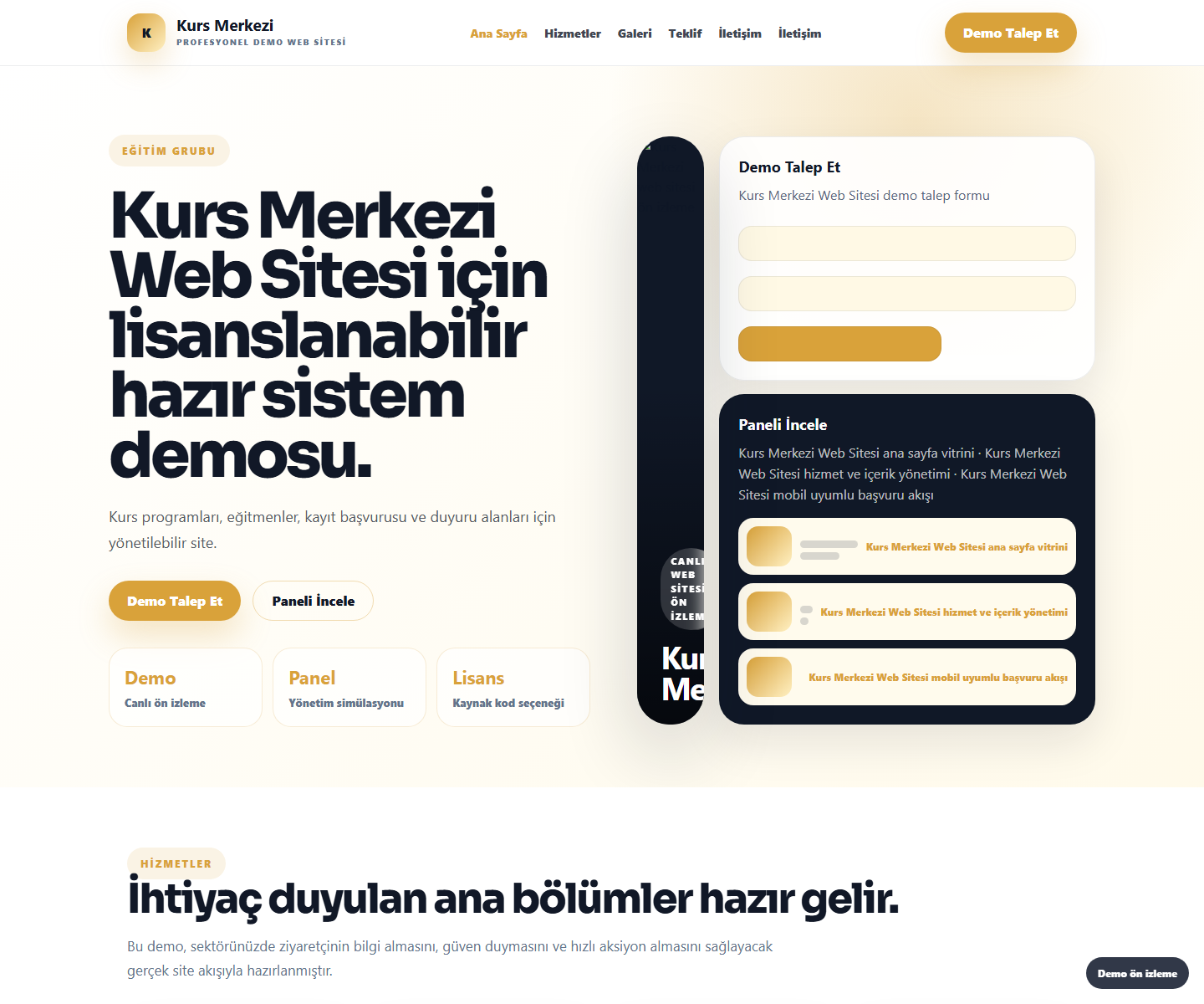 Kurs Merkezi Web Sitesi ödeme ürün özeti görseli