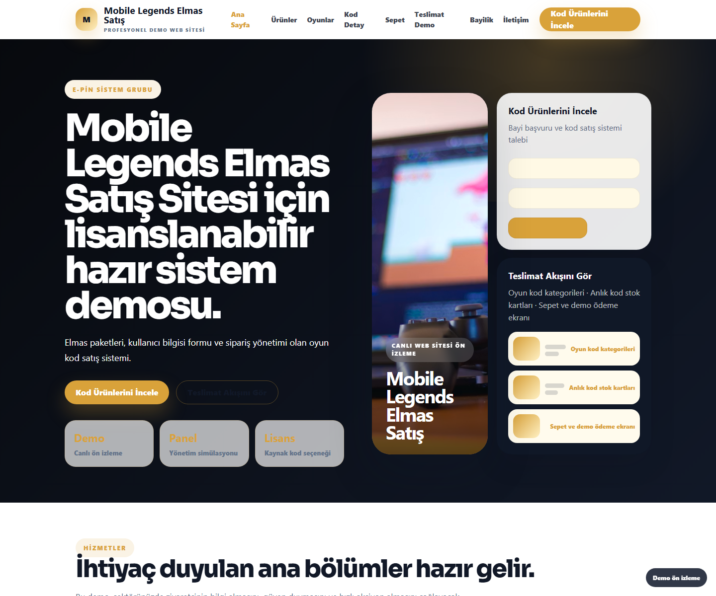 Mobile Legends Elmas Satış Sitesi ödeme ürün özeti görseli
