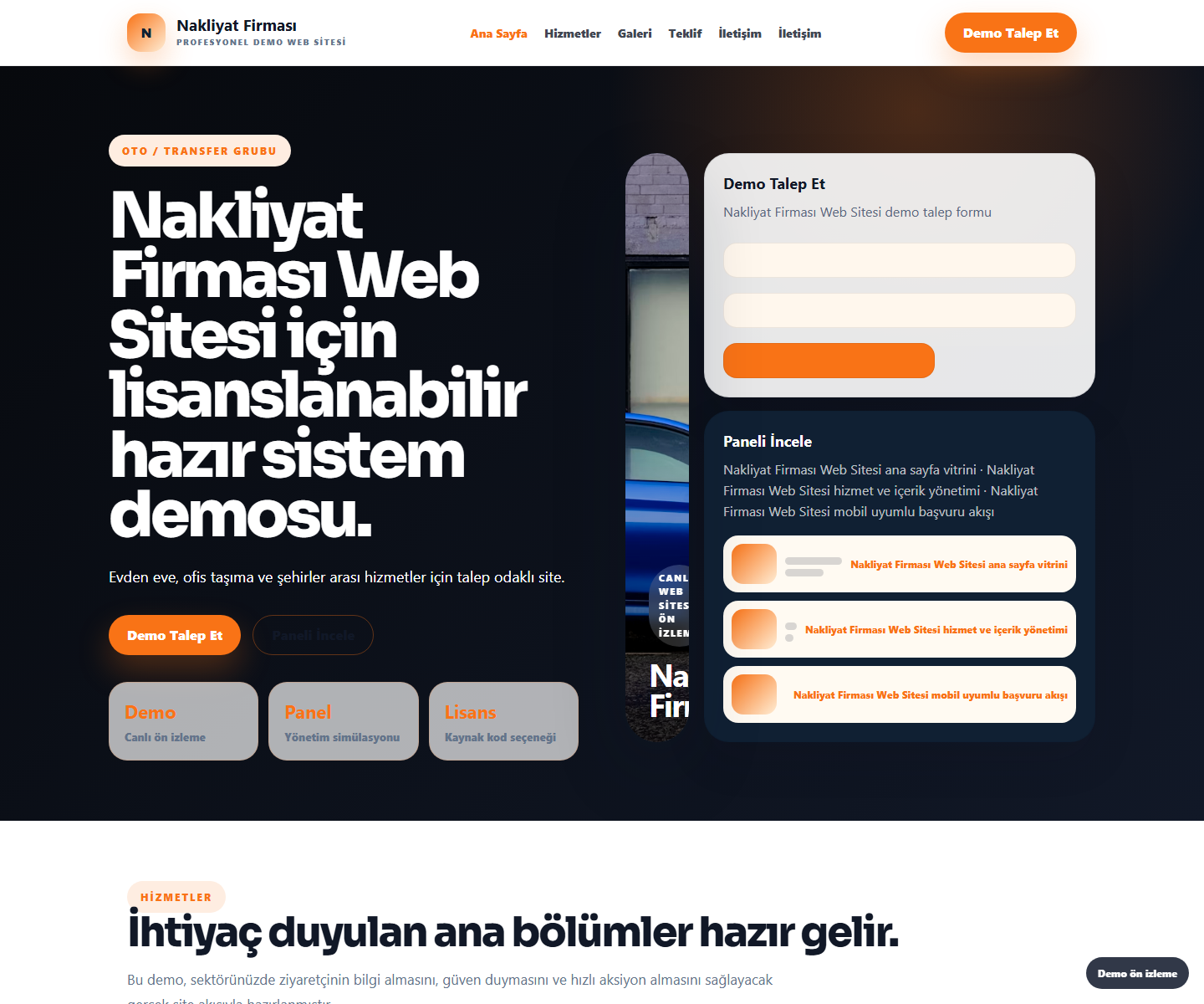 Nakliyat Firması Web Sitesi ödeme ürün özeti görseli