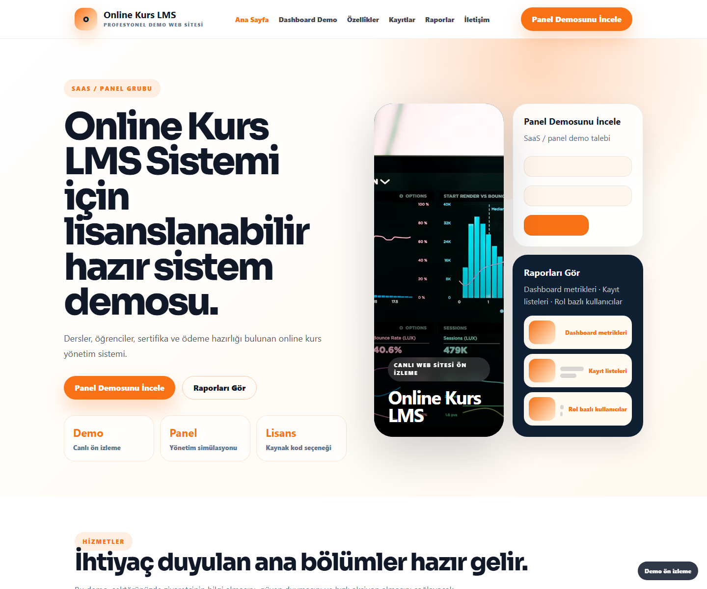 Online Kurs LMS Sistemi ödeme ürün özeti görseli