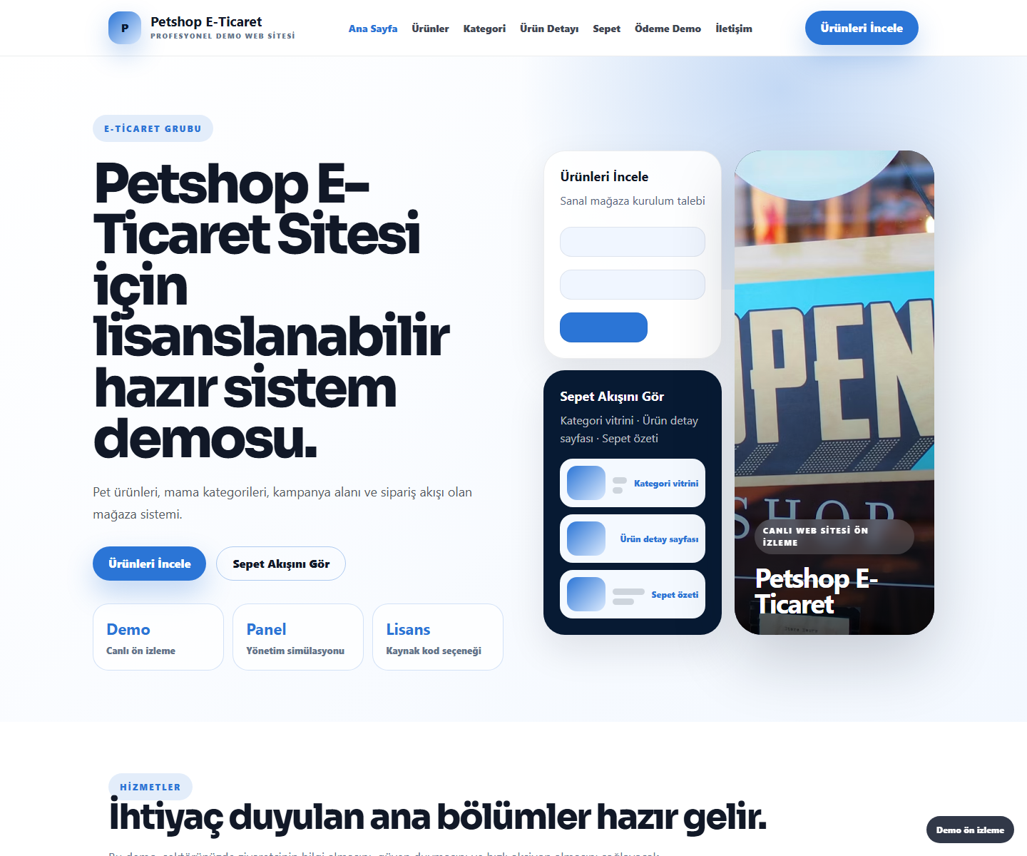 Petshop E-Ticaret Sitesi ödeme ürün özeti görseli