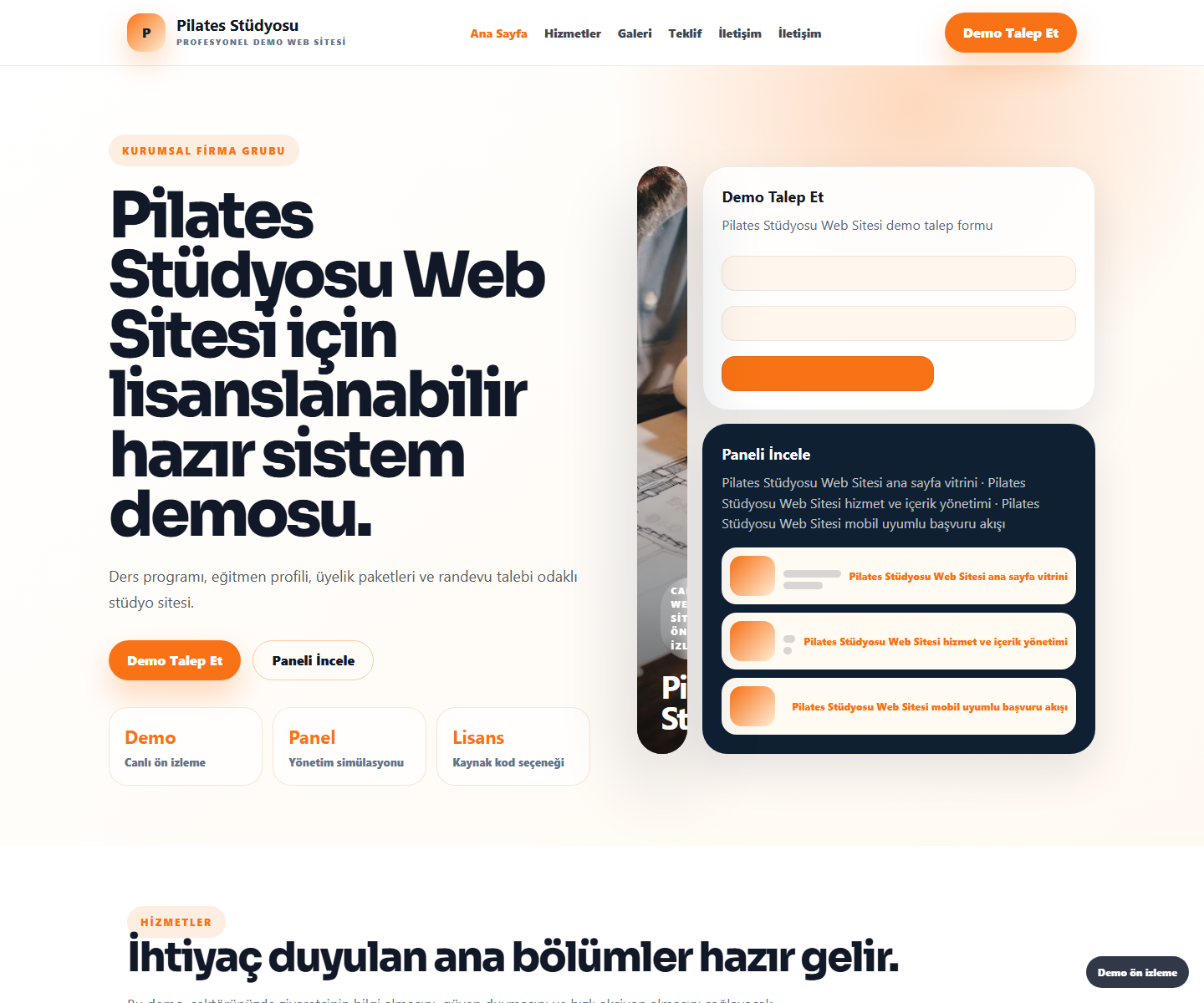 Pilates Stüdyosu Web Sitesi ödeme ürün özeti görseli