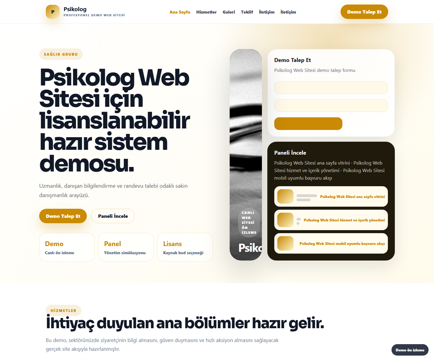 Psikolog Web Sitesi ödeme ürün özeti görseli