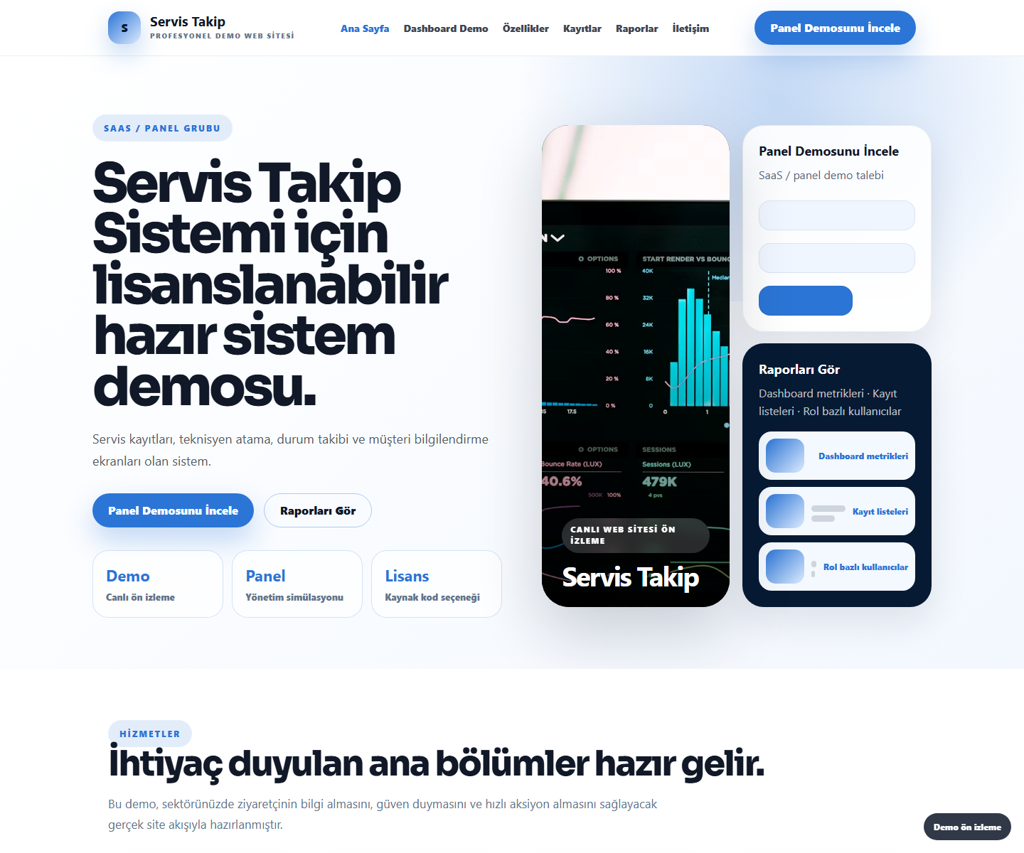 Servis Takip Sistemi ödeme ürün özeti görseli