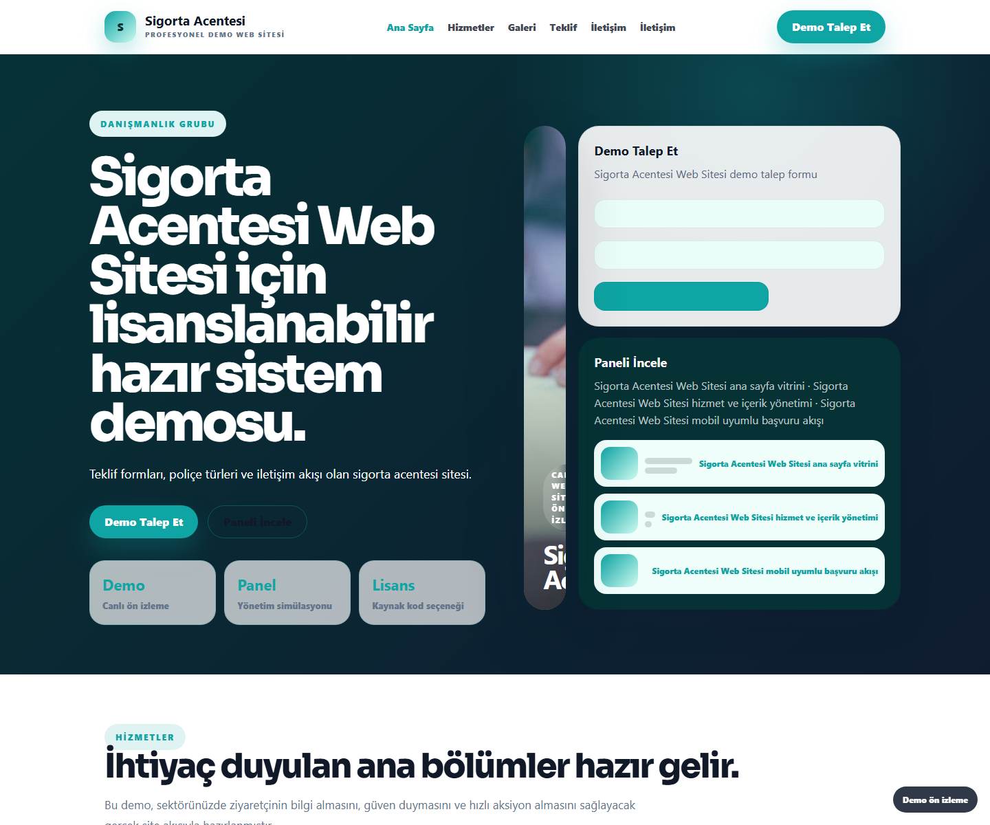 Sigorta Acentesi Web Sitesi ödeme ürün özeti görseli