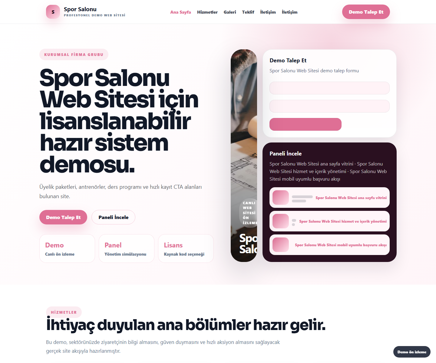 Spor Salonu Web Sitesi ödeme ürün özeti görseli