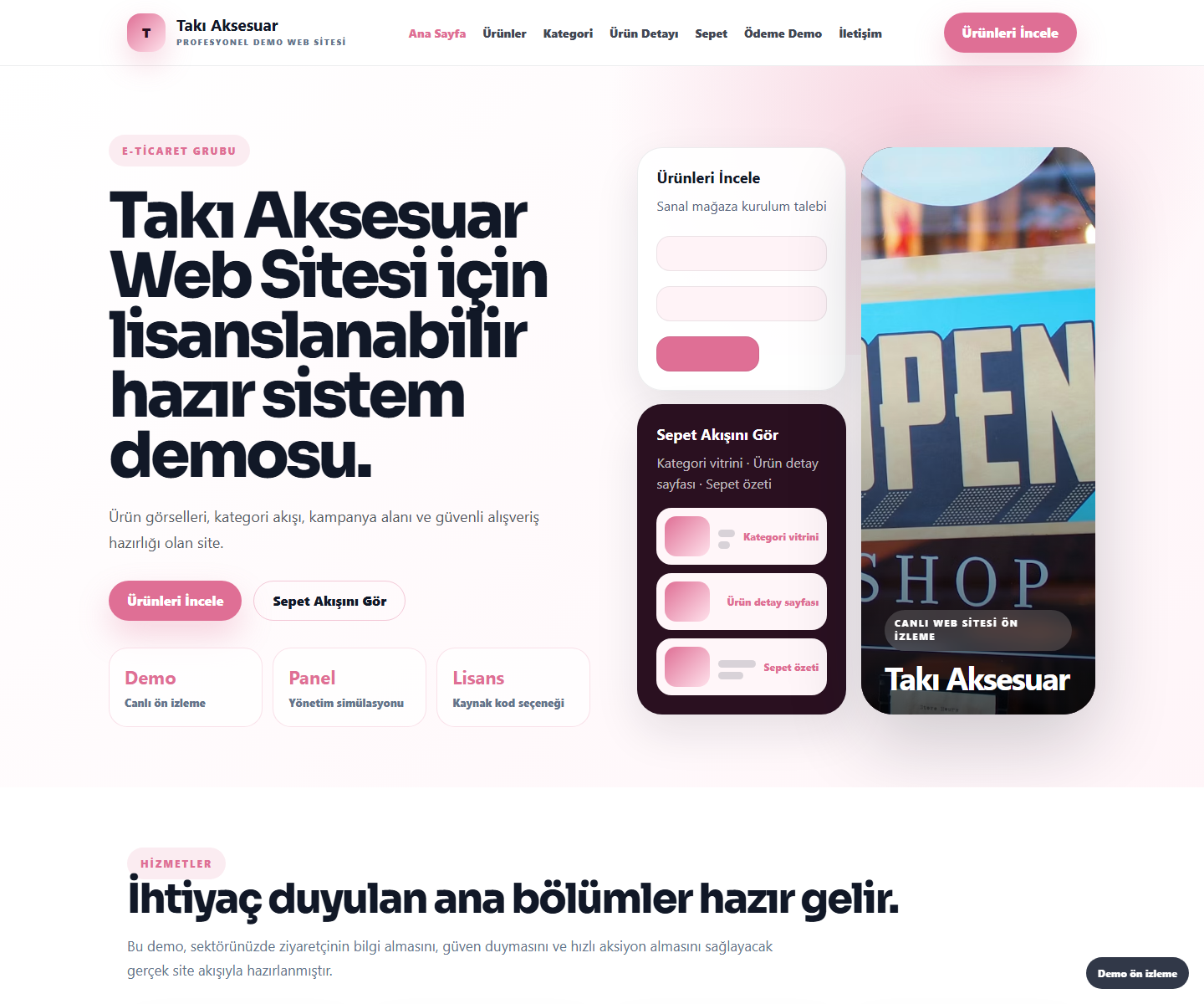 Takı Aksesuar Web Sitesi ödeme ürün özeti görseli