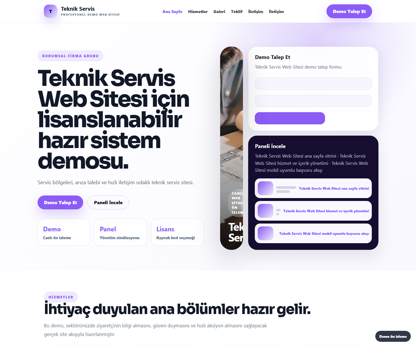 Teknik Servis Web Sitesi ödeme ürün özeti görseli