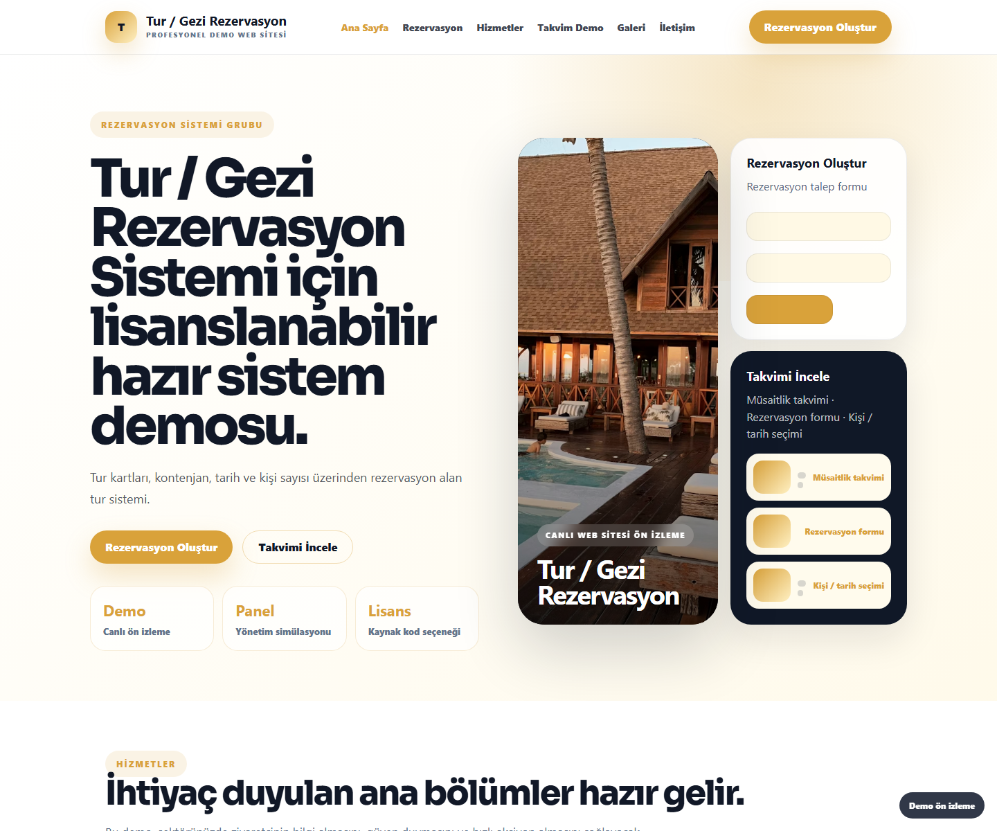 Tur / Gezi Rezervasyon Sistemi büyük web sitesi ön izleme görseli