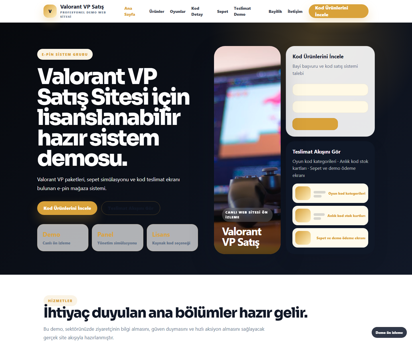 Valorant VP Satış Sitesi ödeme ürün özeti görseli