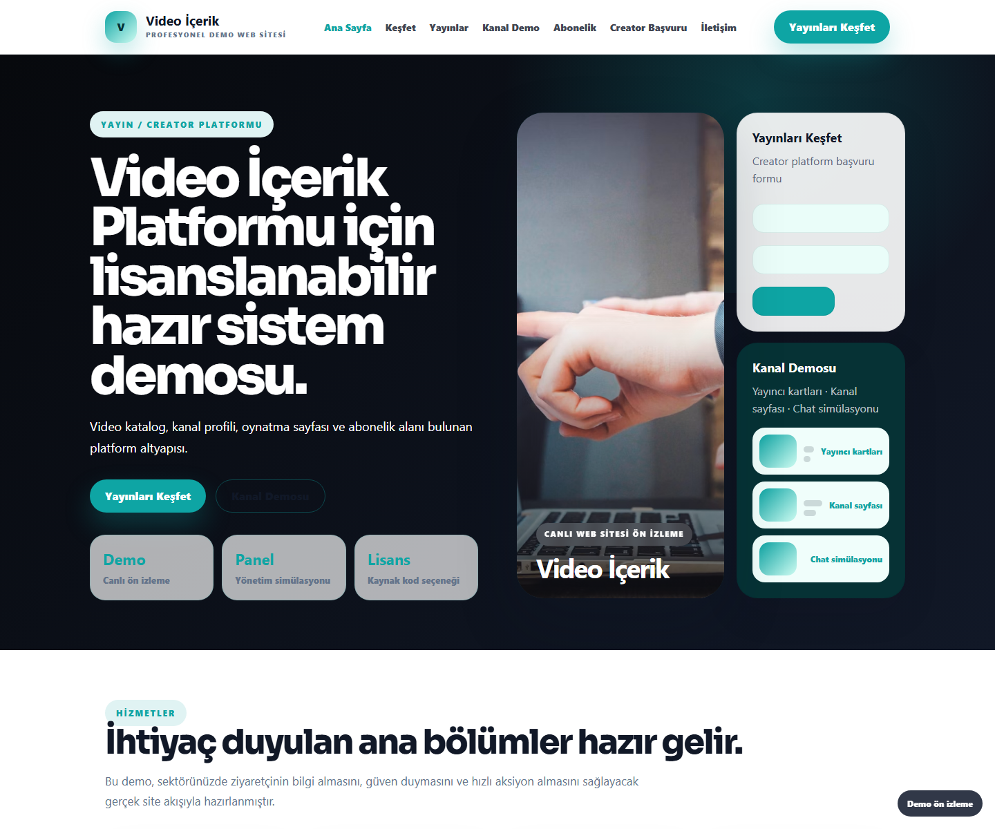 Video İçerik Platformu ödeme ürün özeti görseli