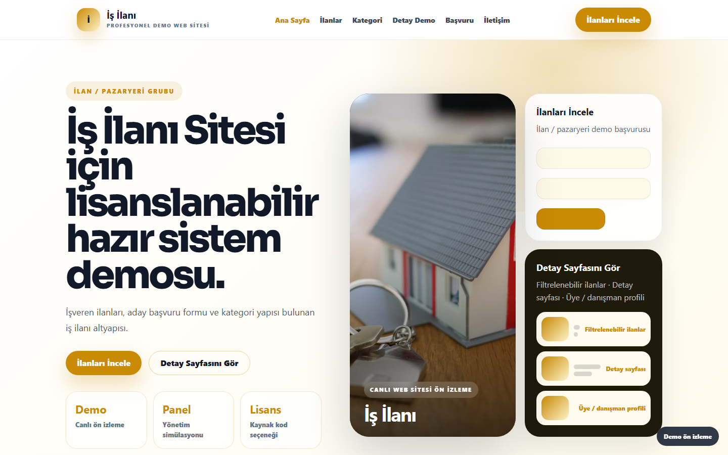 İş İlanı Sitesi demo site ekran görüntüsü