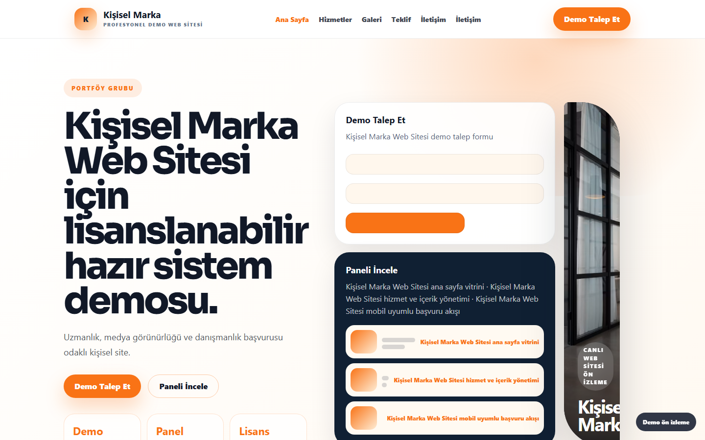 Kişisel Marka Web Sitesi demo site ekran görüntüsü