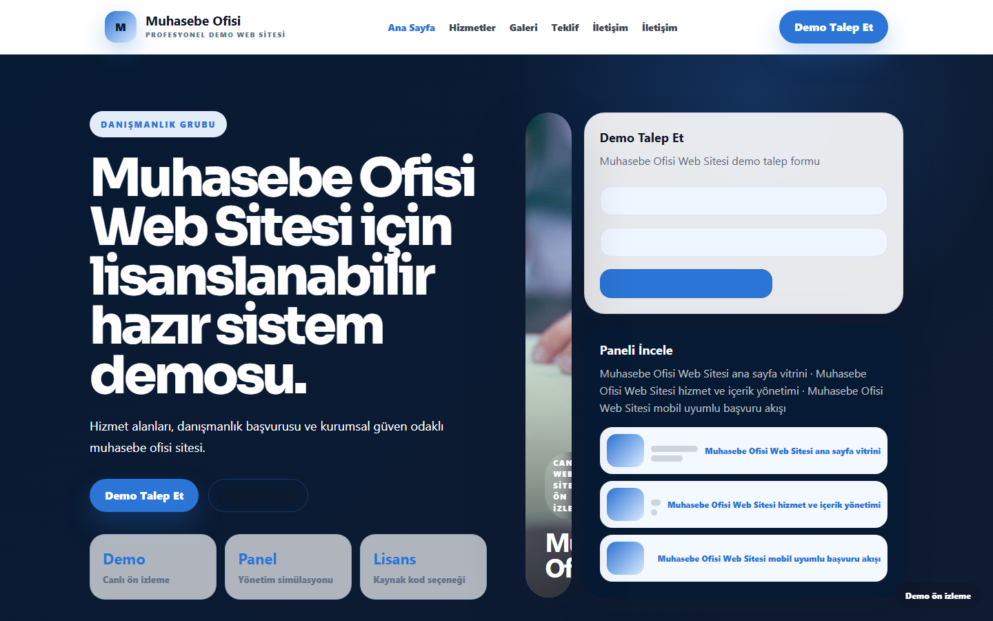 Muhasebe Ofisi Web Sitesi demo site ekran görüntüsü